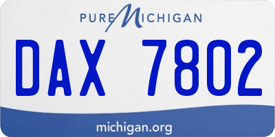 MI license plate DAX7802