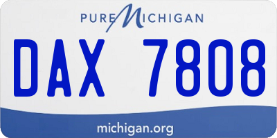 MI license plate DAX7808