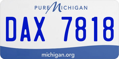 MI license plate DAX7818