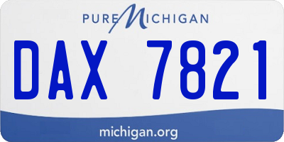 MI license plate DAX7821