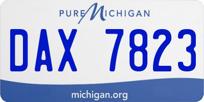 MI license plate DAX7823
