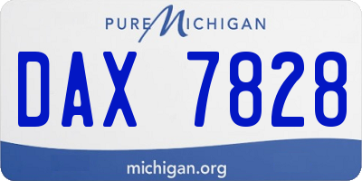MI license plate DAX7828