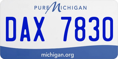MI license plate DAX7830