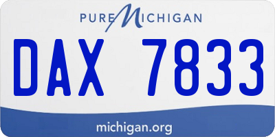 MI license plate DAX7833