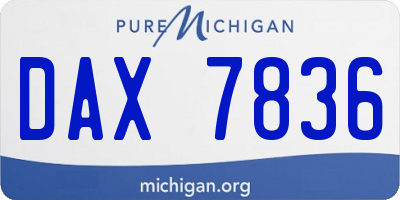 MI license plate DAX7836
