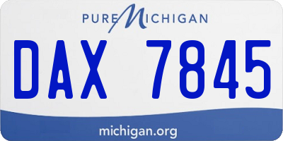MI license plate DAX7845