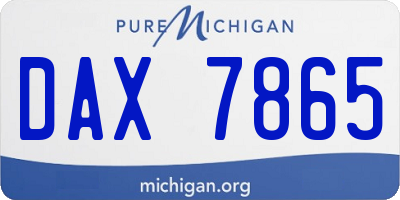 MI license plate DAX7865