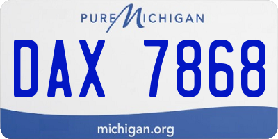 MI license plate DAX7868