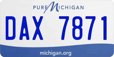MI license plate DAX7871