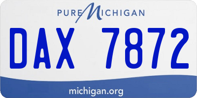 MI license plate DAX7872