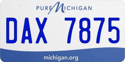 MI license plate DAX7875