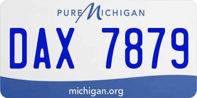 MI license plate DAX7879