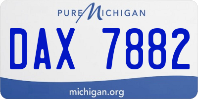 MI license plate DAX7882