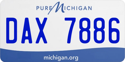 MI license plate DAX7886