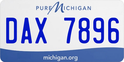 MI license plate DAX7896