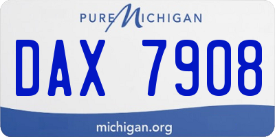 MI license plate DAX7908