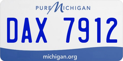MI license plate DAX7912