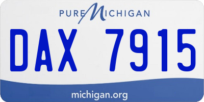 MI license plate DAX7915