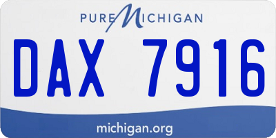 MI license plate DAX7916