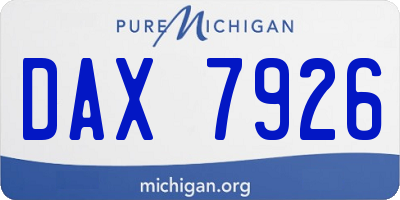 MI license plate DAX7926