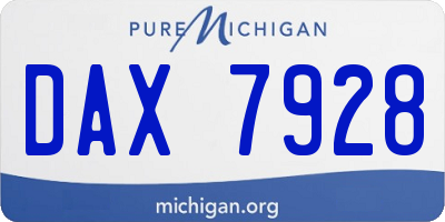 MI license plate DAX7928