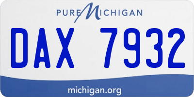 MI license plate DAX7932