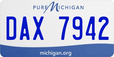 MI license plate DAX7942