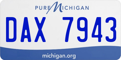 MI license plate DAX7943