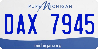 MI license plate DAX7945