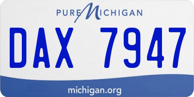 MI license plate DAX7947