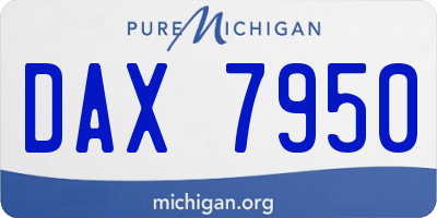 MI license plate DAX7950