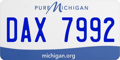 MI license plate DAX7992