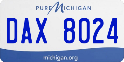 MI license plate DAX8024