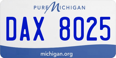 MI license plate DAX8025