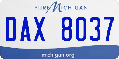 MI license plate DAX8037