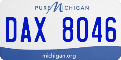 MI license plate DAX8046