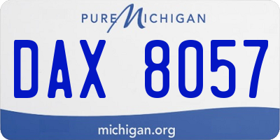 MI license plate DAX8057