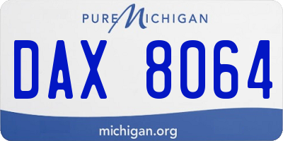 MI license plate DAX8064