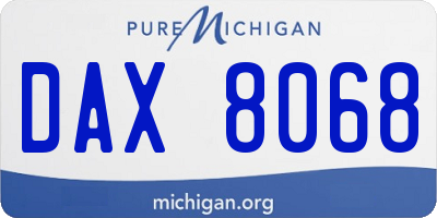 MI license plate DAX8068