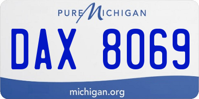 MI license plate DAX8069