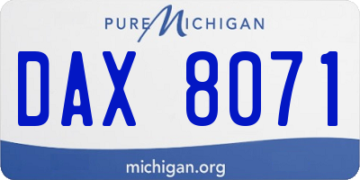 MI license plate DAX8071