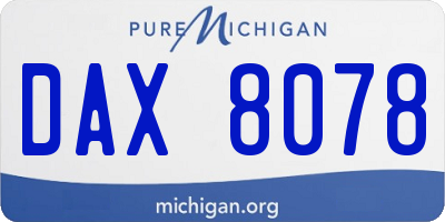 MI license plate DAX8078