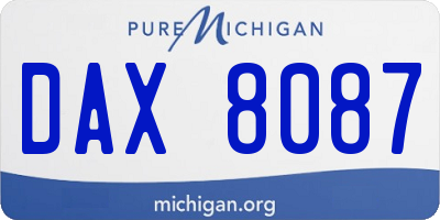 MI license plate DAX8087