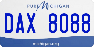 MI license plate DAX8088
