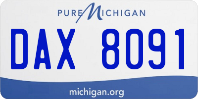 MI license plate DAX8091