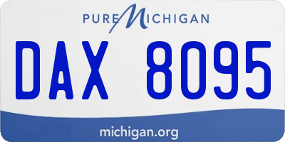 MI license plate DAX8095
