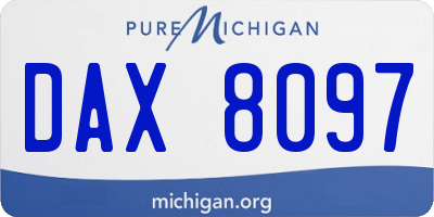 MI license plate DAX8097
