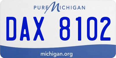 MI license plate DAX8102