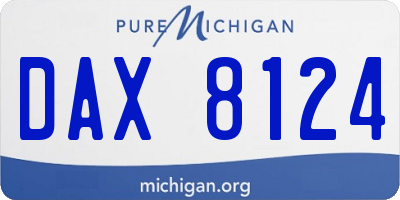 MI license plate DAX8124