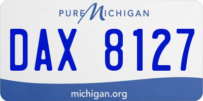 MI license plate DAX8127